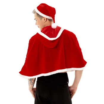  Noel Kadife Santa Şal Pelerin Seksi Bitkileri Üstleri Yelek Tankları kapüşonlu pelerin Şapka İle Noel Kostüm Cosplay Giyim Yeni Yıl