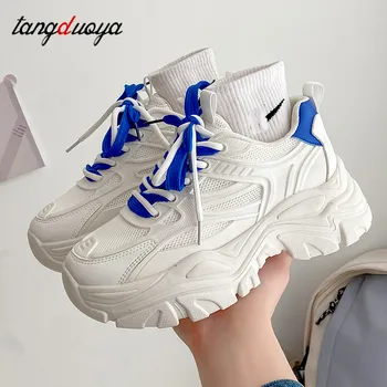  Tıknaz Ayakkabı Kadın Tenis Ayakkabıları Moda Beyaz spor ayakkabı Kadınlar İçin Zapatillas Deportivas Kalın Alt Platformu Sneakers