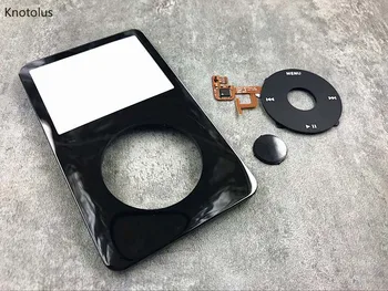  siyah plastik ön kapak muhafazası kılıf kapak + siyah clickwheel siyah merkezi düğme iPod 5th video 30gb 60gb 80gb U2