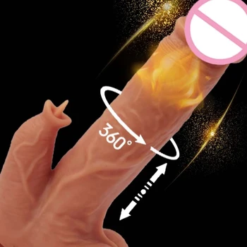  Teleskopik Yapay Penis Vibratör Kadınlar için Seks Makinesi Kadın Masturbators Sextoys Büyük ısıtma Vibratör klitoris Stimülatörü stres oyuncakları