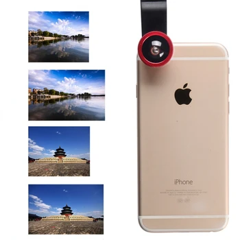 3 İN 1 Lens Evrensel Klip Cep Telefonu Lens Profesyonel Süper Geniş Açı + Makro HD Lens iPhone Android İçin