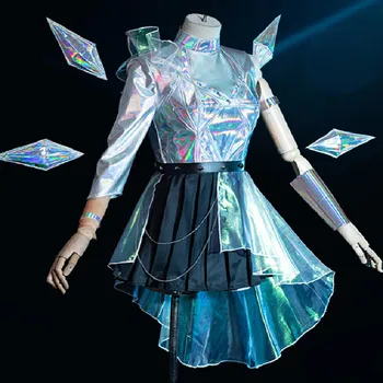  Oyun Lol Seraphine Cosplay Kostüm Küpe Tam Set Oyun Kda Daha Fazla Anime Kadın Elbise Giyim Karnaval Üniformaları
