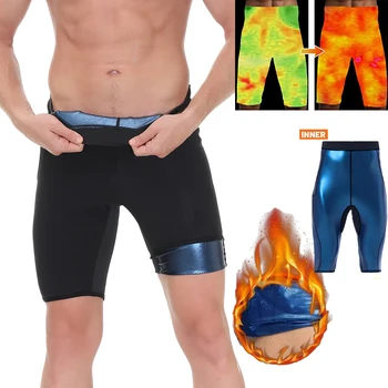  Erkek Sauna Ter Şort Sıcak Spor Kapriler Pantolon Egzersiz Tayt Yüksek Bel Termo Egzersiz Spor kısa pantolon Eğitim Şort