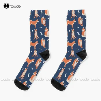  Shiba Desen Shiba Inu Köpek Doggo Köpek Çorap Eğlenceli Çorap Erkekler İçin Kişiselleştirilmiş Özel Unisex Yetişkin Genç gençlik çorapları Moda Yeni