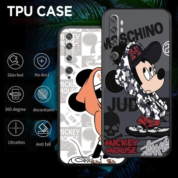  Disney Pop Mickey Mouse Xiaomi Redmi İçin Mat Siyah Kapak Silikon TPU Yumuşak Kılıflar Kapak Not 10S 10 Pro 10T 5G Max Case Arka