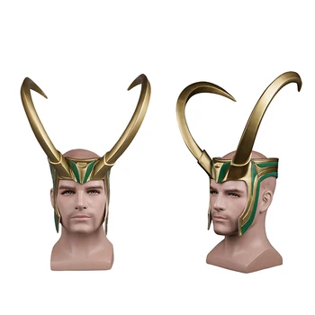  Loki Cosplay PVC Kask Boynuzları Şapkalar Kask Masquerade Yetişkin Cadılar Bayramı Partisi Kostüm Sahne