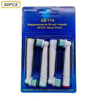  80 adet Oral A B Elektrikli Diş Fırçası Yedek Fırça Başkanları, hassas fırça kafaları Ekstra yumuşak kıllar D25 D30 D32 4739 3709