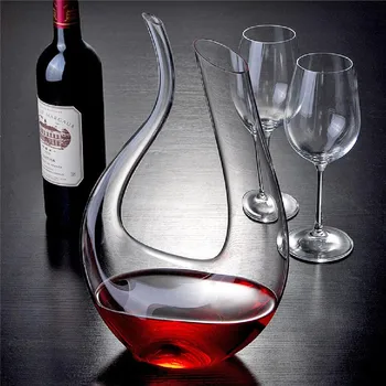  Kristal U şeklinde şarap dekantörü 1500ML Hediye Kutusu Viski Arp Kuğu Sürahi Havalandırıcı Sürahi Poure Ayırıcı cam şarap şişesi Parti