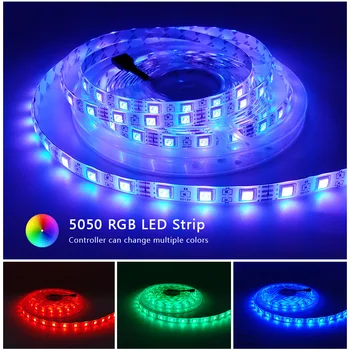  RGB 300 LED şerit ışık 5 m 60 LEDs / m 5050 SMD 2835 Beyaz Sıcak Beyaz Kırmızı Mavi LED şerit 12 V Su Geçirmez esnek Bant halat şerit