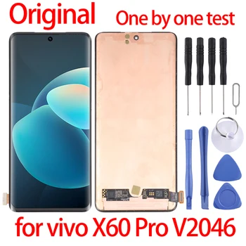  Orijinal vivo X60 Pro V2046 AMOLED Malzeme LCD Ekran ve Sayısallaştırıcı Tam Meclisi vivo X60 Pro V2046