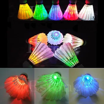  4 Adet Birdies Aydınlatma Karanlık Gece Renkli LED Badminton Raketle