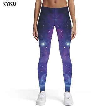  KYKU Galaxy Tayt Kadınlar Uzay Baskılı pantolon Evren Spor Bulutsusu 3d Baskı Bayan Tayt Pantolon Jeggings Vücut Geliştirme