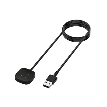  1m şarj aleti kablosu Fitbit Sense İçin Yedek USB şarj kablosu Kablosu Klip Dock Aksesuarları Fitbit Versa İçin 3 Akıllı Saat