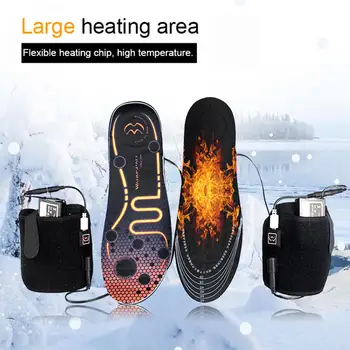  1 Çift ısıtmalı tabanlık akülü şarj edilebilir ısıtmalı ayakkabı tabanlık kış kayak ayak ısıtıcıları erkekler ve Kadınlar için