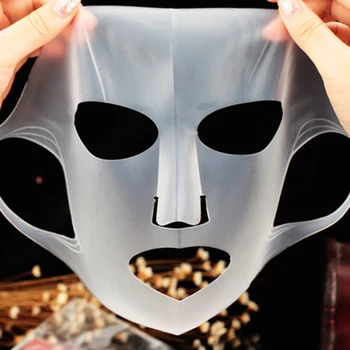  3D Silikon Güzellik Yüz Maskesi Kullanımlık Nemlendirici Maske Kapak Su Geçirmez Nemlendirici Levha Maskesi Kadın Yüz Cilt Bakımı Kapak Aracı