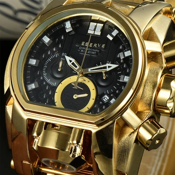  Yenilmez Rezerv Bolt Zeus Mens Watch 52mm Chronograph Paslanmaz Çelik Benzersiz Moda Kol Saati Reloj De Hombre Dropshipping