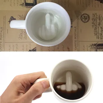  Yenilik Orta Parmak Komik Fincan Kahve Süt Çay İçin Yaratıcı Kişilik Seramik Kupa Kahve Kupa Bardak Yenilik Hediyeler Ev Kullanımı