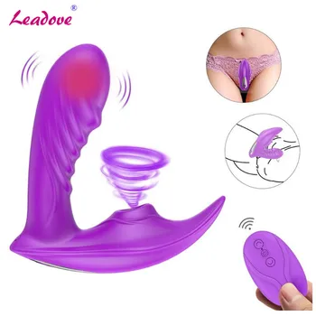  10 Hızları güçlü emme vibratör G noktası klitoris stimülatörü kablosuz ısıtma giyilebilir külot vibratör kadınlar için Seks Oyuncak TD0259