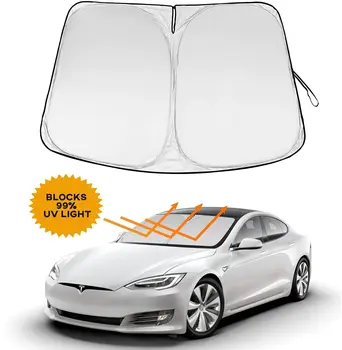  Tesla Modeli Y 3 2017-2022 araç ön camı Güneş Koruyucu Pencere Güneş Gölge Güneş Koruyucu Siperliği Blokları Şemsiye Coche UV Işınları Koruma