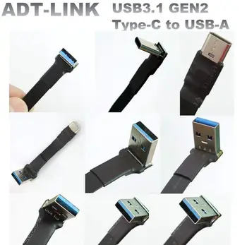  USB3. 1 Düz kablo USB Uzatma Kablosu GEN2 Tip C Tip A Konnektör Veri Kablosu Düz / Dik Açılı USB-A USB-C Yükseltici Adaptör