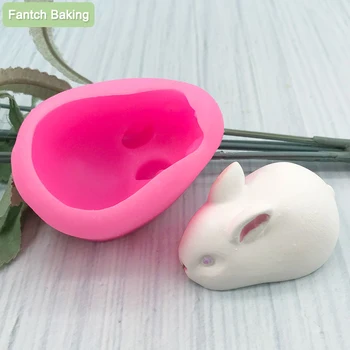  3D Hayvan Çikolata Fondan Pişirme Mus silikon kalıp Karikatür Tavşan Güvenli Yumuşak Kek Kalıbı Alçı El Yapımı Reçine Sanat Sabun Kalıp