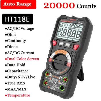  HT118E Dijital Multimetre 20000 Sayımlar Profesyonel Yüksek Hassasiyetli Otomatik Aralığı AC/DC True RMS Multimetre Sıcaklık Ölçümü ile