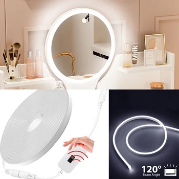  LED makyaj aynası ışık Neon şerit banyo tuvalet Masası bant aydınlatma el süpürme dokunmatik kısılabilir dolap mutfak lambası