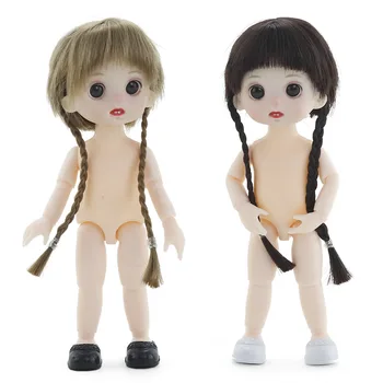  BJD Bebek 16cm 13 Hareketli Eklemli Bebek Beyaz Deri Plastik Bebek Kızlar için Oyuncaklar Kadın Çıplak Vücut Moda Hediye