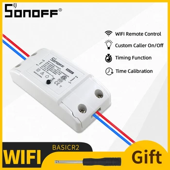  Sonoff Temel R2 Sonoff Anahtarı WiFi Kablosuz DIY Modülü Uzaktan ON / OFF Zamanlama Akıllı Ev Otomasyonu İçin Alexa ile Çalışır