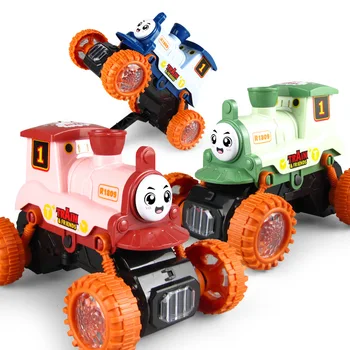  Çocuk buharlı tren modeli elektrikli dublör dönen oyuncak ışık konser duman sprey oyuncak araba çocuk doğum günü noel hediyesi