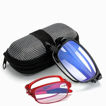  Unisex Tasarım Katlanır okuma gözlüğü Kutusu ile Erkekler Kadınlar Küçük TR Çerçeve Bilgisayar Gözlük Anti-radyasyon Presbiyopi Gözlük