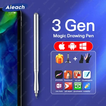  Metal Dokunmatik Kalem Tablet Cep Smartphone İçin Stylus Kalem iPad Çizim İçin IOS Android Dokunmatik Kalem Samsung Xiaomi Lenovo İçin Kalem