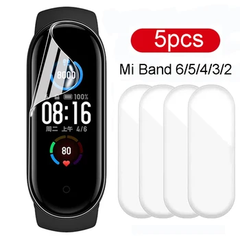  Hidrojel Yumuşak Ekran Koruyucular için Xiaomi Mi Band 6/5/4/3 koruyucu Film akıllı izle Bileklik Xiaomi Miband Kapak Aksesuarları