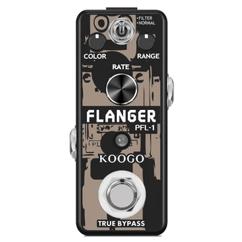  Koogo LEF-312 Saf Analog Flanger Gitar Efekt Pedal Statik Filtreleme ile Gerçek Bypass Gitar Aksesuarları Koogo LEF-312