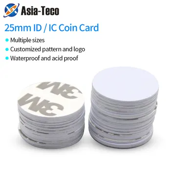  100 adet Salt Okunur 125KHz/13.56 MHz RFID Para Kartı 4100 / M1 Etiketi Yapışkanlı Etiket NFC akıllı anahtar Erişim Kontrolü Katılım DIY
