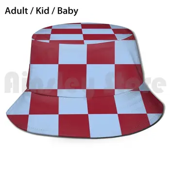  Bordo Ve Mavi Dama Desen Kova Şapka Yetişkin çocuk bebek Plaj güneş şapkaları Futbol Footy Soyut Düz Renkler Premier