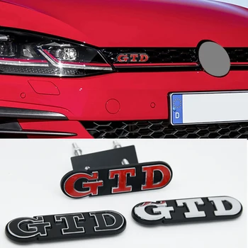  3D Metal GTD Logo Araba Çıkartmaları Çıkartmaları Ön İzgara Amblemi Volkswagen VW GTD Golf 2 4 5 6 7 8 R MK4 MK5 MK6 MK7 MK3 MK2