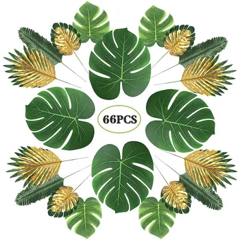  Yapay palmiye Yaprakları Tropikal Bitki Yaprakları Orman Plaj Tema Parti Hawaiian Luau Parti Süslemeleri Masa Ev Dekorasyon