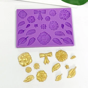  Kek Çikolata DIY Pişirme Araçları Fondan Dantel Kek Sınır Dekorasyon Araçları Yapraklar Çiçek Kil silikon kalıp Pişirme Silikon Mat