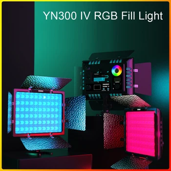  Yongnuo YN300 IV YN - 300 IV RGB LED Video ışığı 3200 k-5500 K RGB Tam Renkli Kamera Fotoğraf Aydınlatma Stüdyo Video