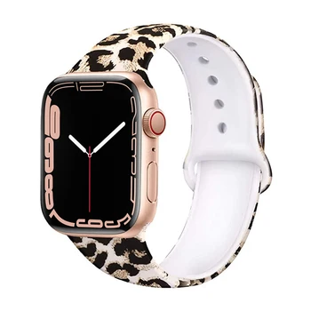  kayış apple saat bandı Ultra 49mm 44mm 45mm 41mm 40mm leopar baskı silikon bilezik Apple watch serisi 3 4 5 6 SE 7 8