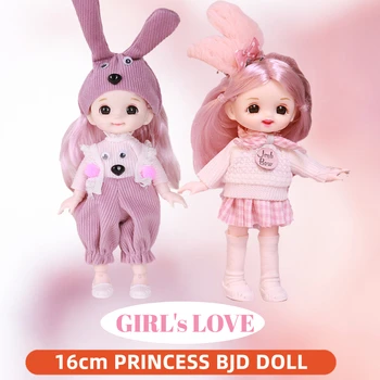  Ölçekli 1/12 16cm Mutlu Prenses BJD Bebek Giysileri ve Ayakkabı ile Hareketli 13 Eklemler Moda Model Kız Hediye çocuk oyuncakları