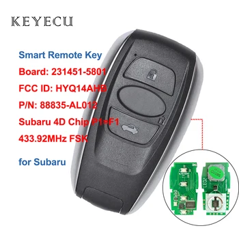  Keyecu Akıllı Prox Uzaktan Anahtar Fob 3B 433.92 MHz Subaru BRZ Forester Impreza Legacy WRX XV Kurulu: 231451-5801, FCC ID: HYQ14AHB