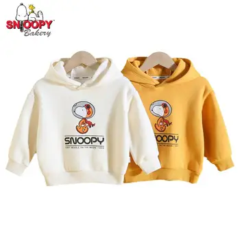  Çocuklar kapüşonlu süveter Erkek Kız Elbise Karikatür Snoopy Hoodie Kazak Tops Kız Sonbahar Kış Hoodies Ceket Giyim 2-9 Yıl